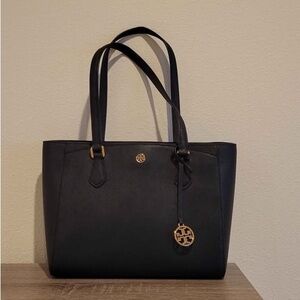 Tory Burch Black Tote with Gold Accents